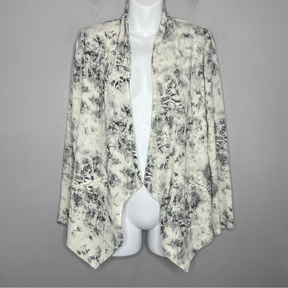 ASTR Blazer Jacket Womens XS Open Drape Asymmetrical Tie Dye Office Professional